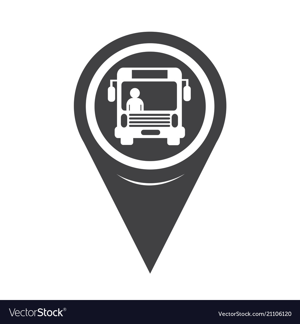 Map pointer bus icon