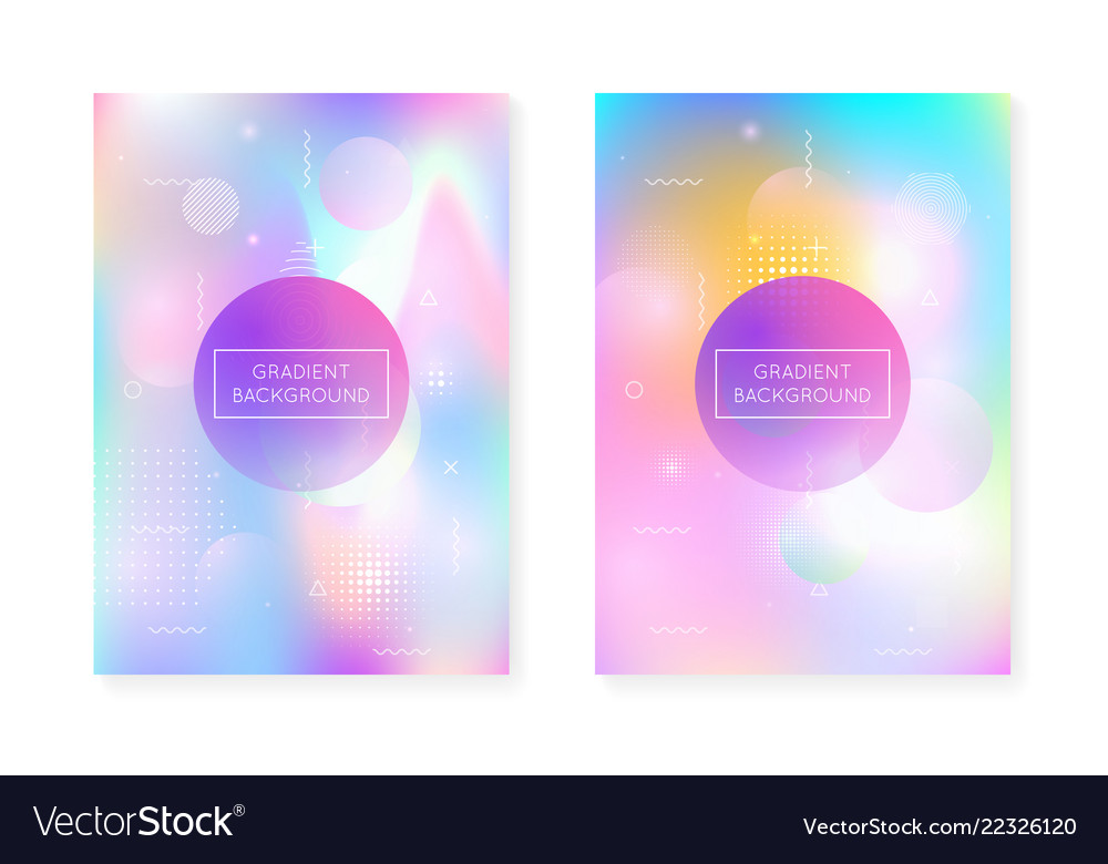 Memphis gradient set with liquid shapes dynamic vector image Memphis gradient set with liquid shapes dynamic