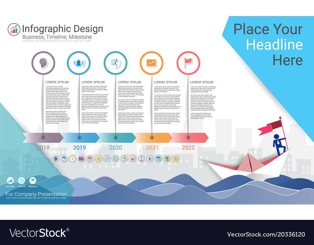 Milestone timeline infographic design Royalty Free Vector