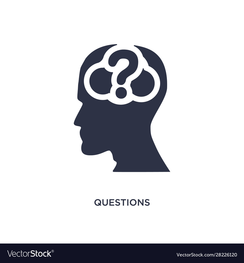 Questions icon on white background simple element