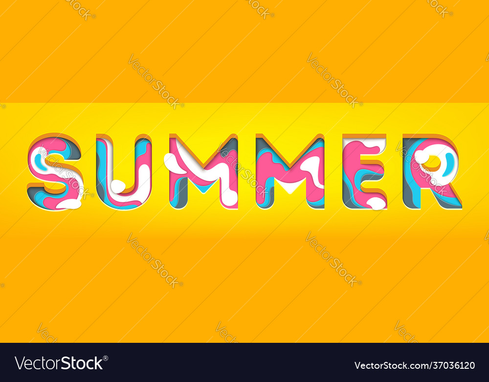Summer - inscription in volumetric letters 3d vector image Summer - inscription in volumetric letters 3d