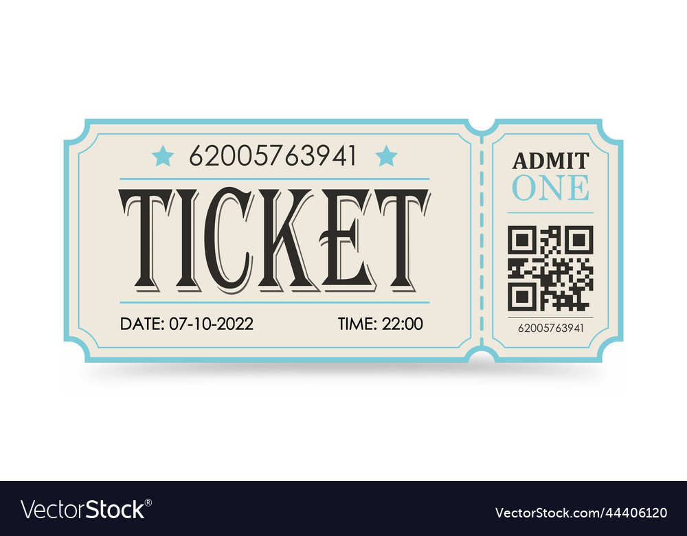 Ticket for websites applications cinemas clubs Vector Image