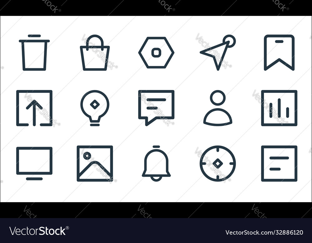 User interface line icons linear set quality vector image User interface line icons linear set quality