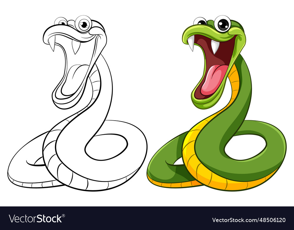 Yellow-green snake Royalty Free Vector Image - VectorStock