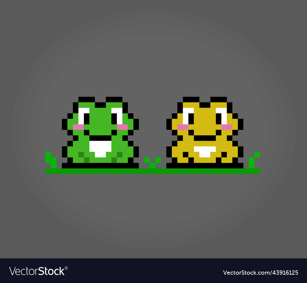 8 bit pixel frog Royalty Free Vector Image - VectorStock