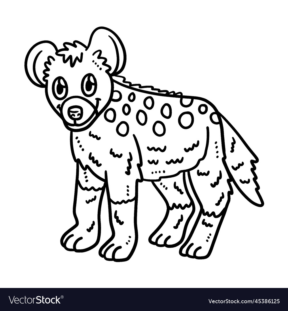 Baby hyena isolated coloring page for kids