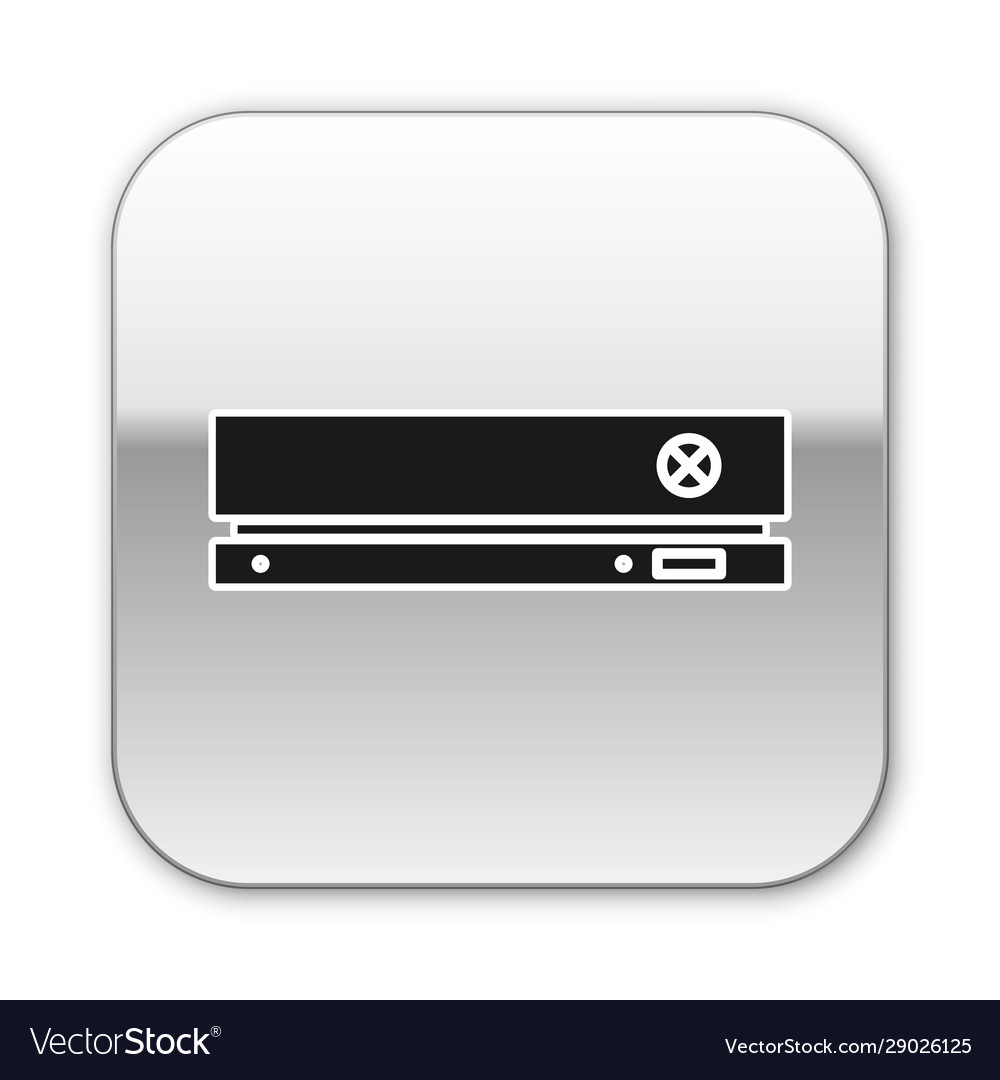 Black video game console icon isolated on white