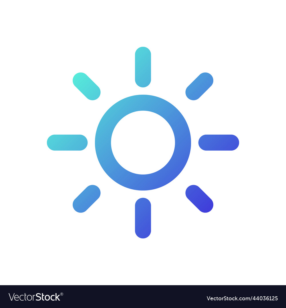 Brightness pixel perfect gradient linear ui icon Vector Image Brightness pixel perfect gradient linear ui icon