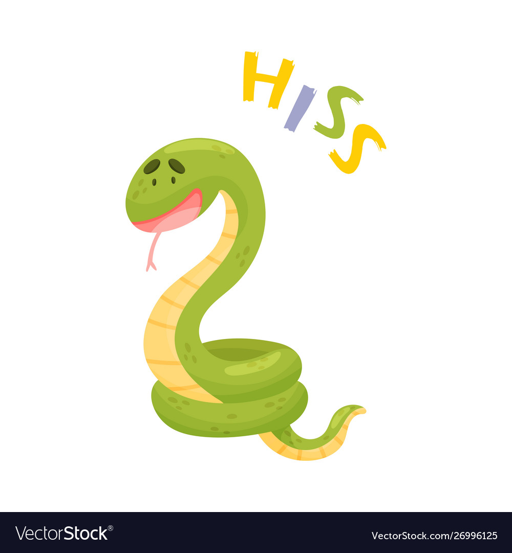 Cartoon green snake vector image Cartoon green snake