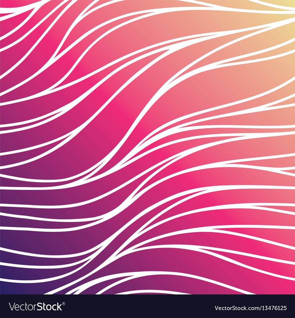 Color hand-drawing wave sunny background gradient Vector Image