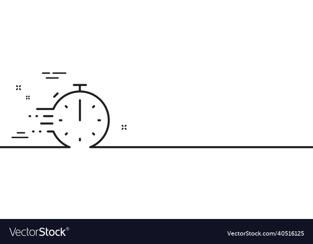 Cooking timer line icon frying stopwatch sign