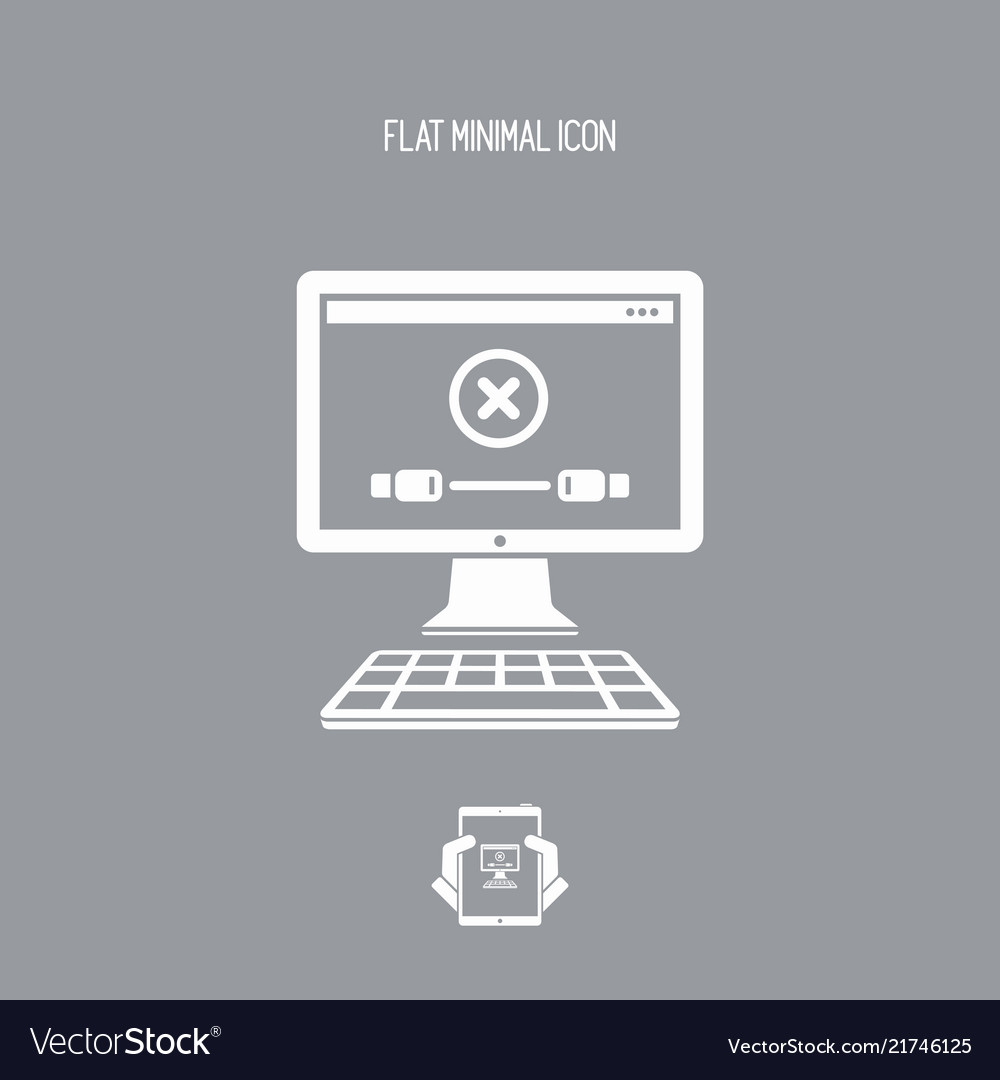 Error cable connection to computer - flat minimal Vector Image Error cable connection to computer - flat minimal
