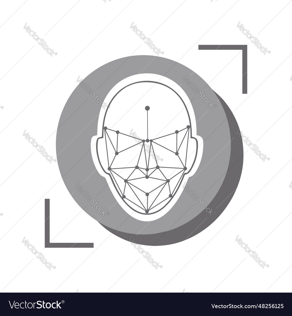 Face recognition icon identity system recognize vector image Face recognition icon identity system recognize