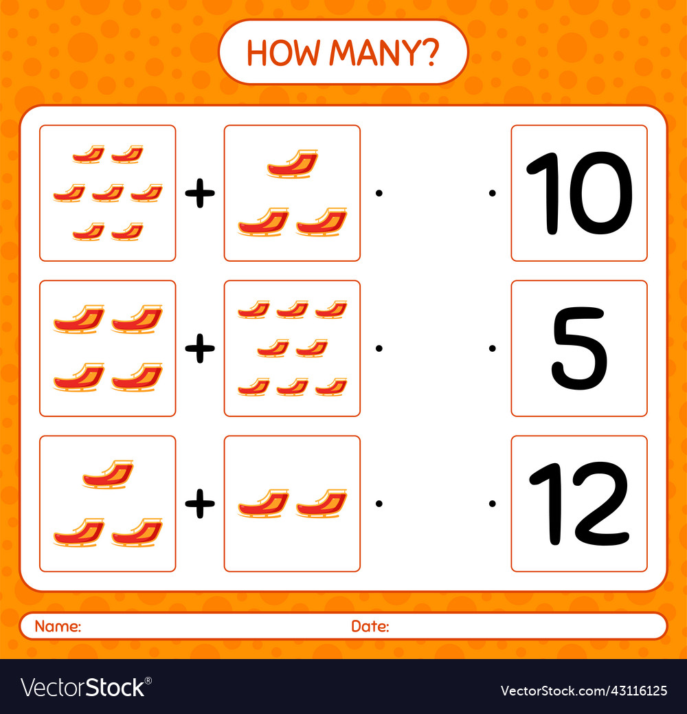 How many counting game with santas sleigh Vector Image How many counting game with santas sleigh