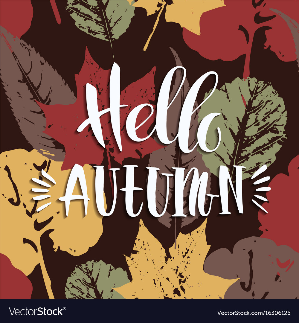 Lettering design with abstract autumn background Vector Image