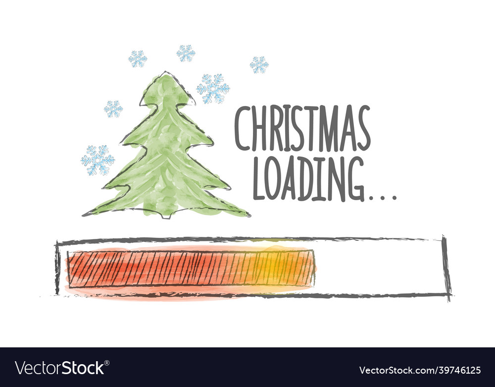 Loading christmas the load progress indicator vector image Loading christmas the load progress indicator