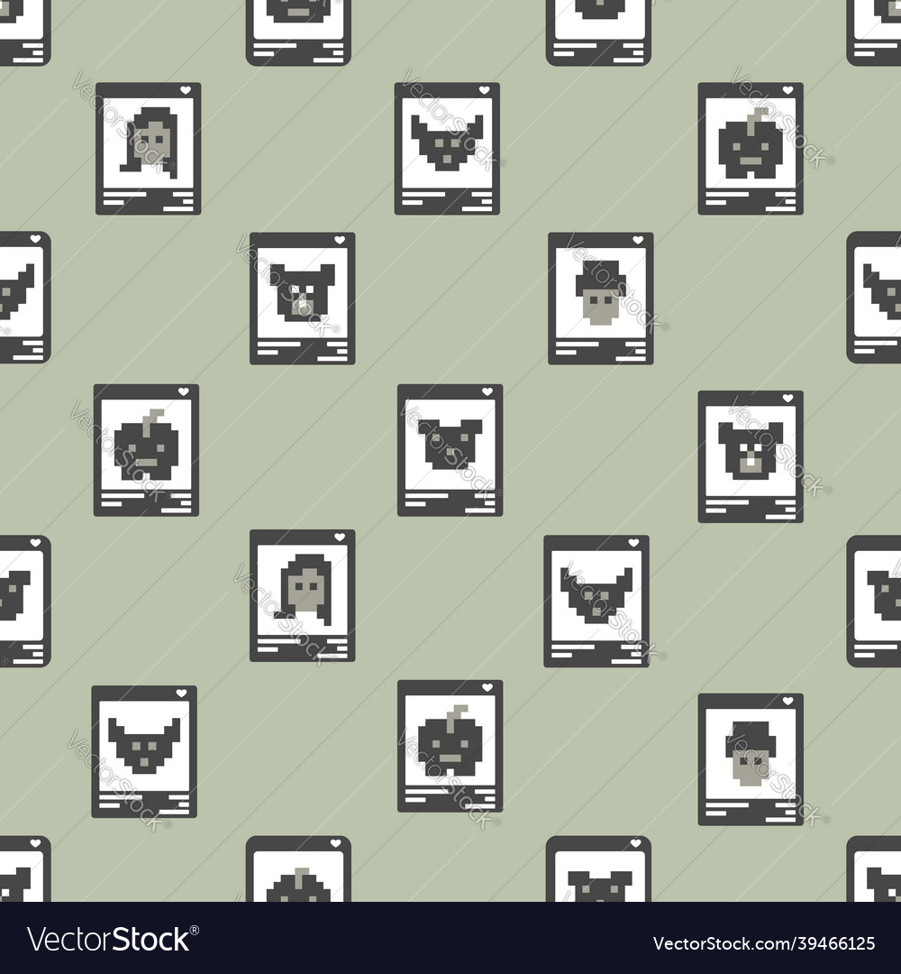 Pixel art nft assets seamless vector image Pixel art nft assets seamless