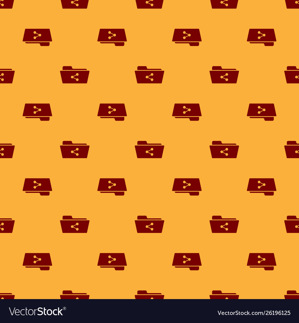 Red share folder icon isolated seamless pattern vector image Red share folder icon isolated seamless pattern