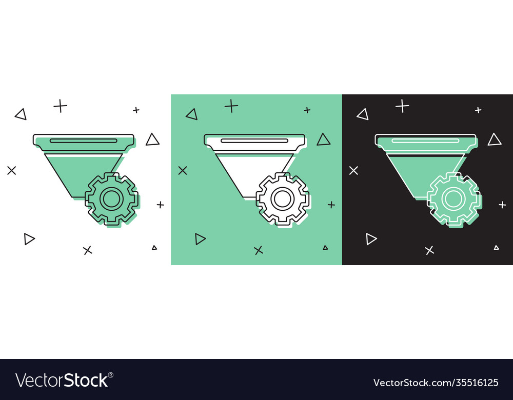 Set filter setting icon isolated on white