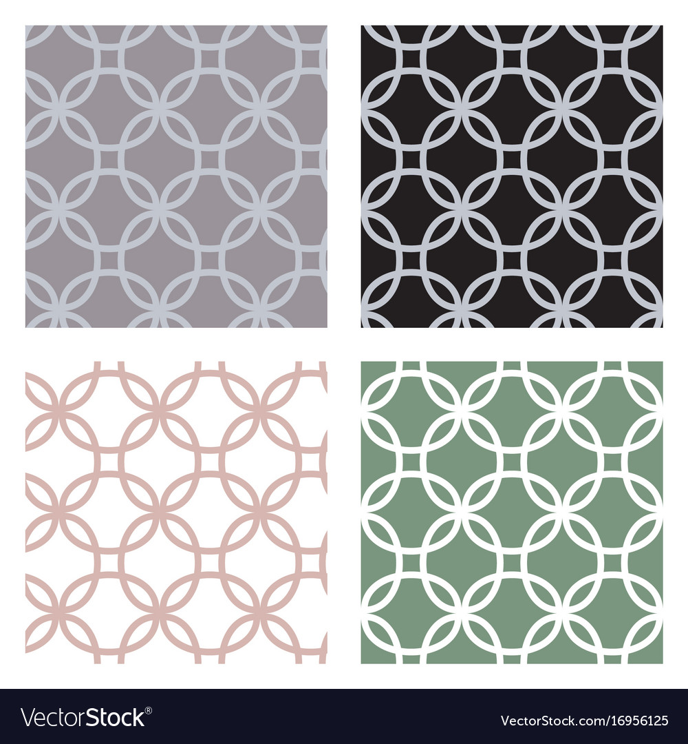 Set of geometric seamless patterns with circles
