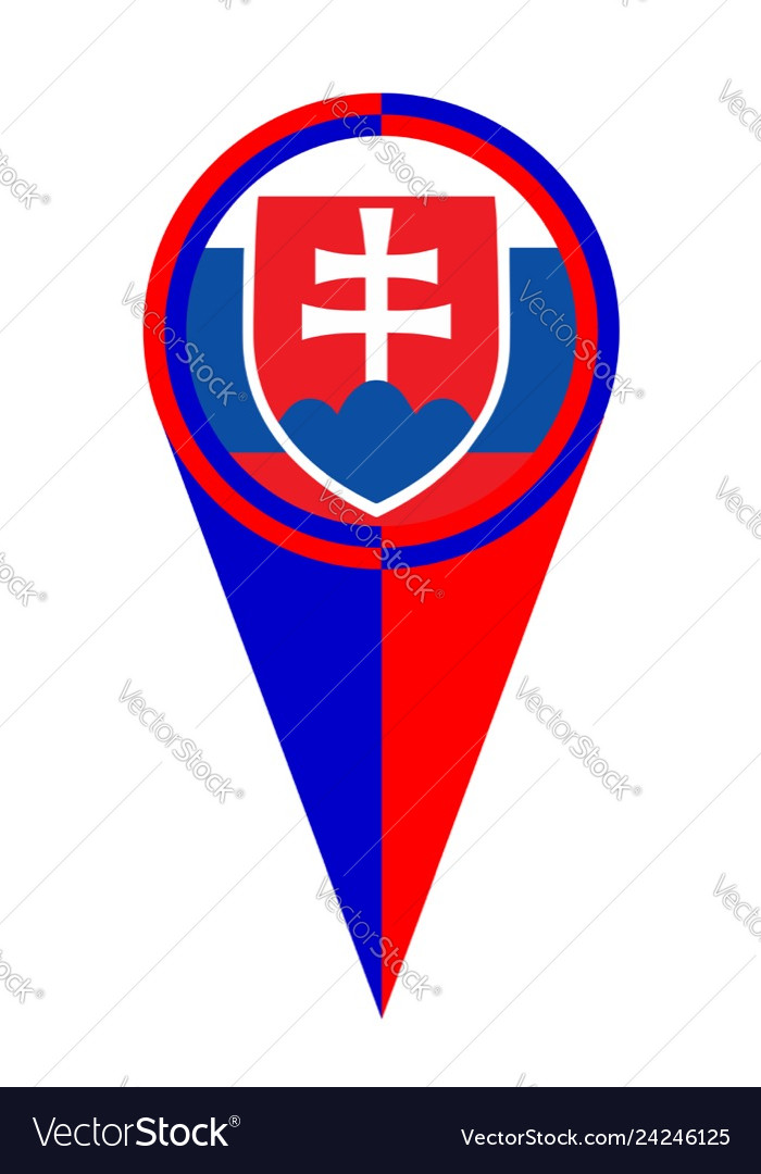 Slovakia map pointer location flag