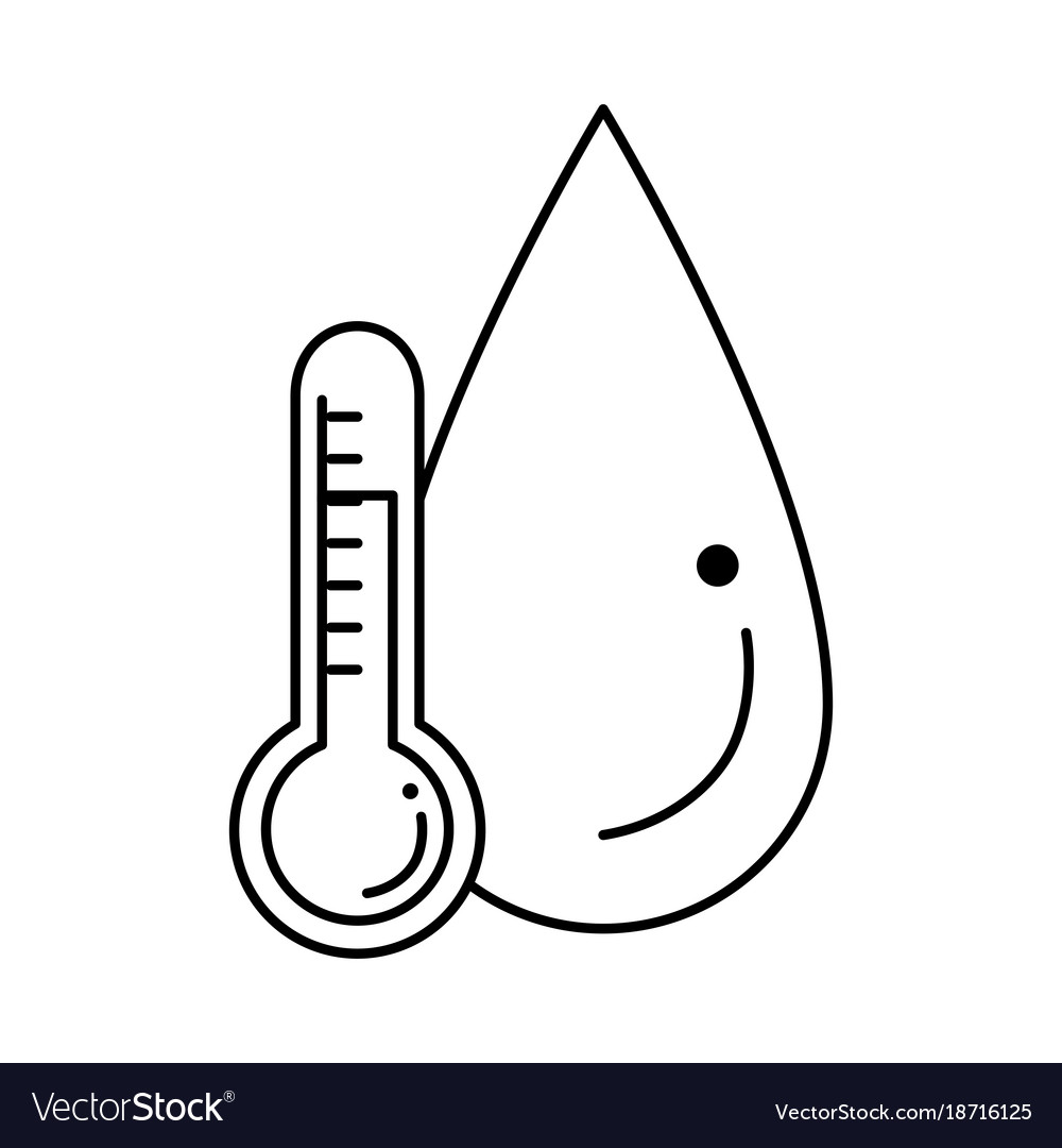 Thermometer device with water drop