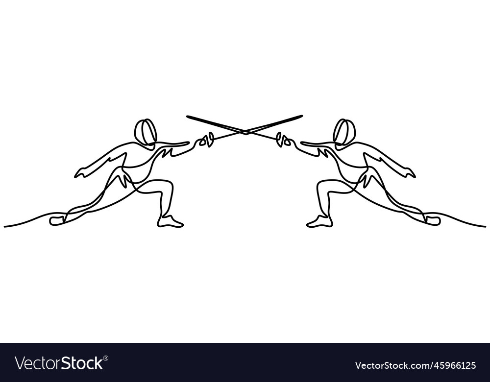Two Fencers in Action