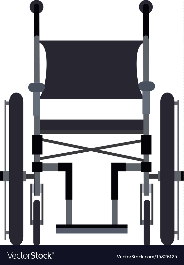 Wheelchair in the hospital flat material design