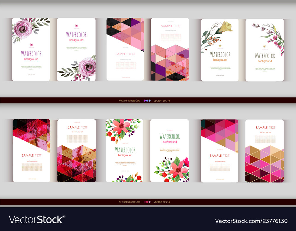 Abstract geometric business card set vector image Abstract geometric business card set
