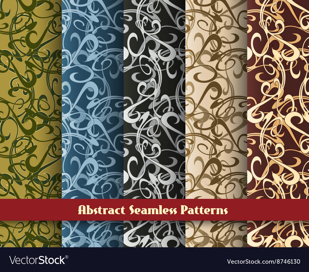 Abstract seamless pattern set Royalty Free Vector Image