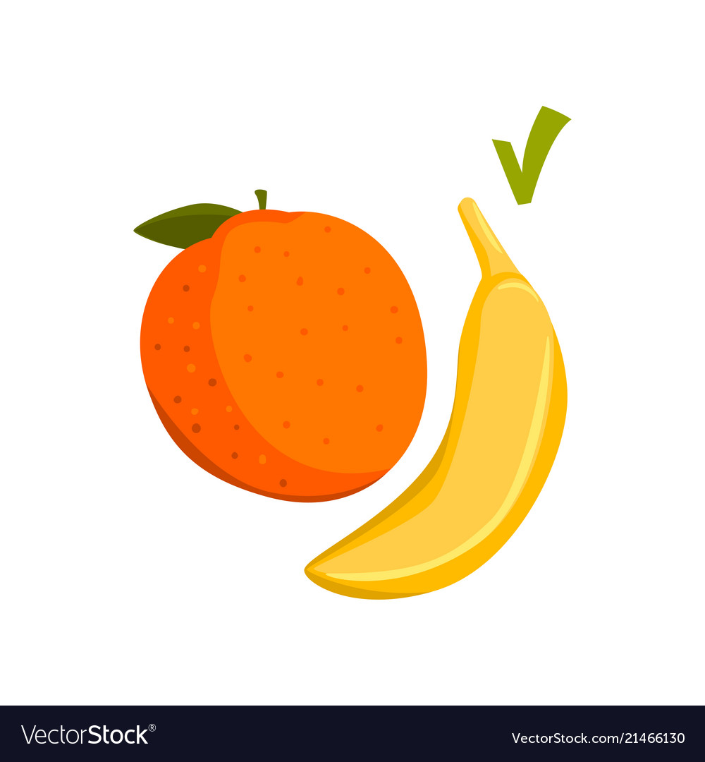 Apple and banana fresh healthy food Royalty Free Vector