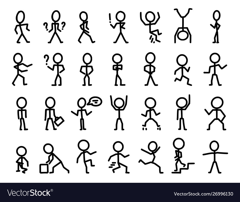 Cartoon icons set sketch people in various Vector Image Cartoon icons set sketch people in various Vector Image