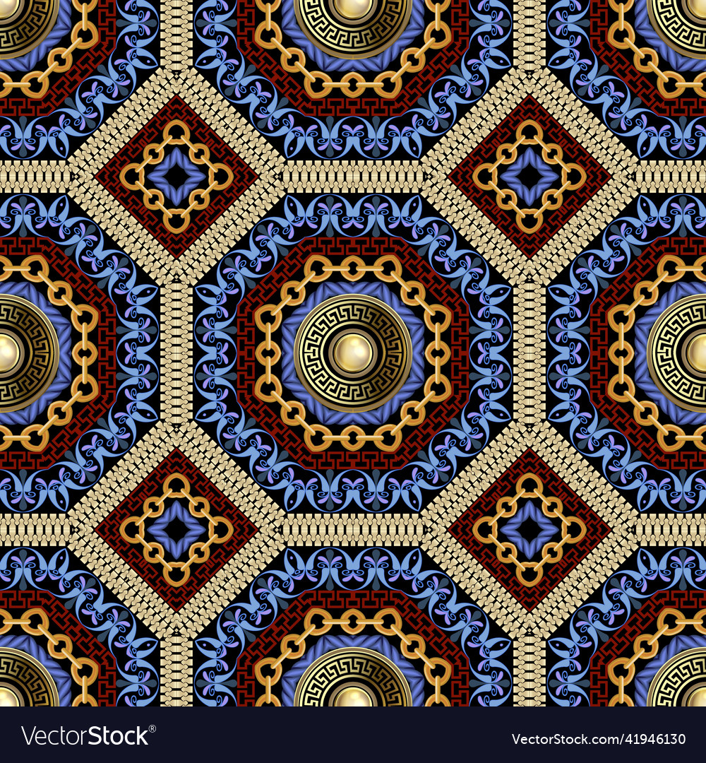 Chains and zippers seamless pattern repeat vector image Chains and zippers seamless pattern repeat