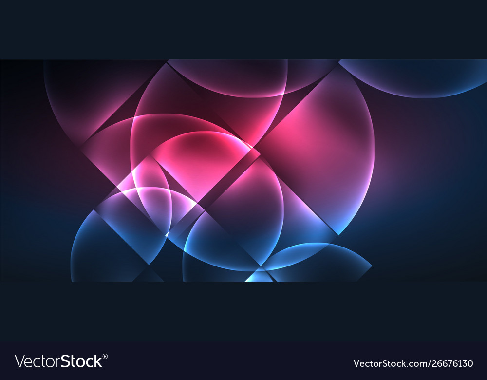 Colorful blue neon shape round triangle in modern Vector Image