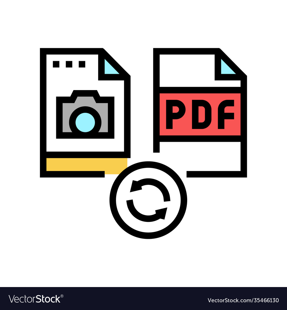 Convert photo to pdf file color icon