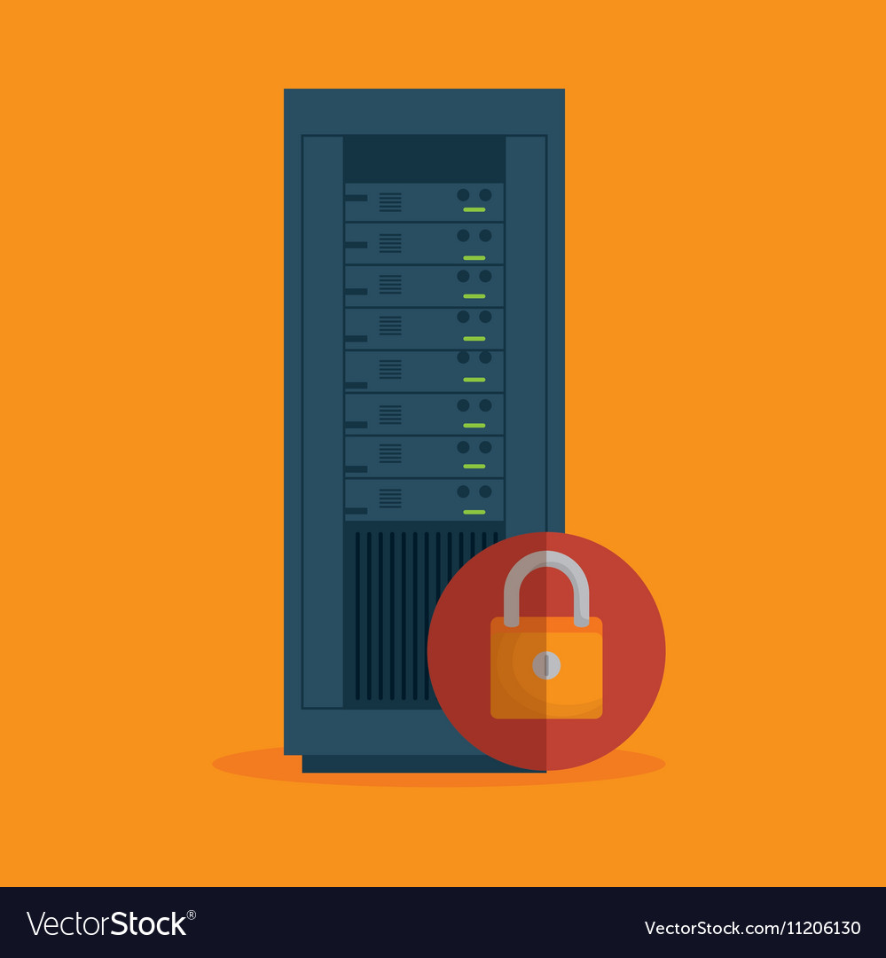 Data server security lock icon