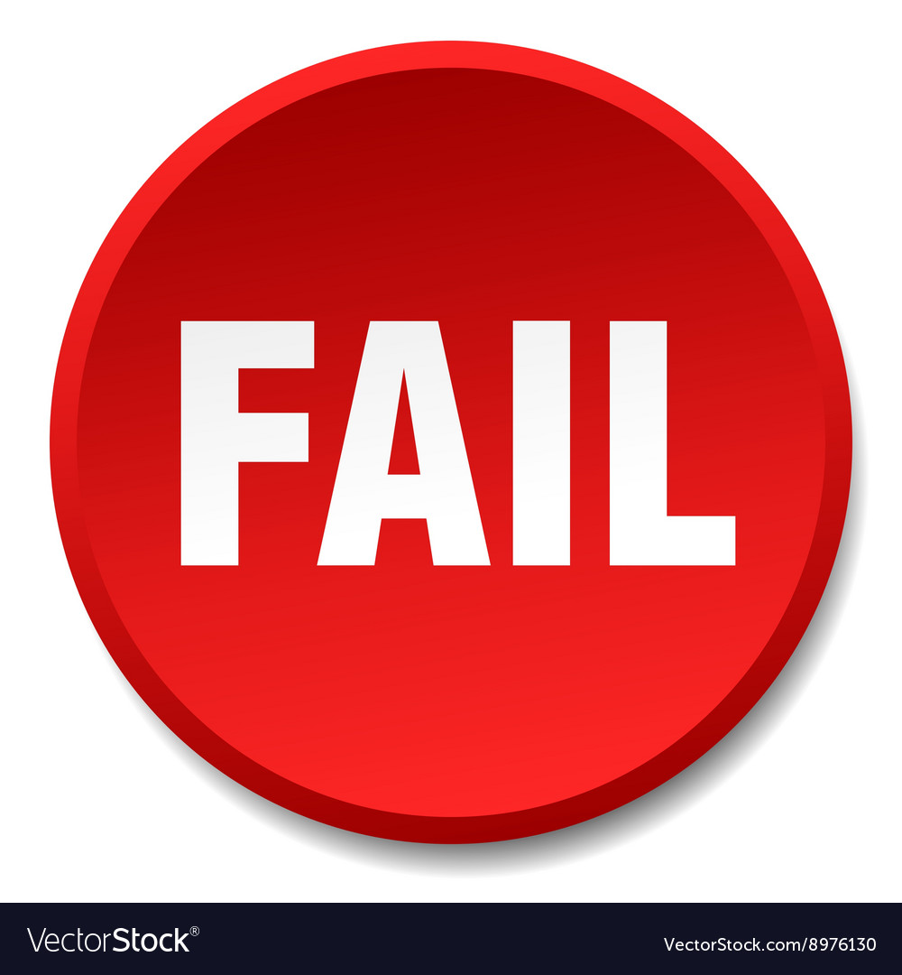 Fail red round flat isolated push button