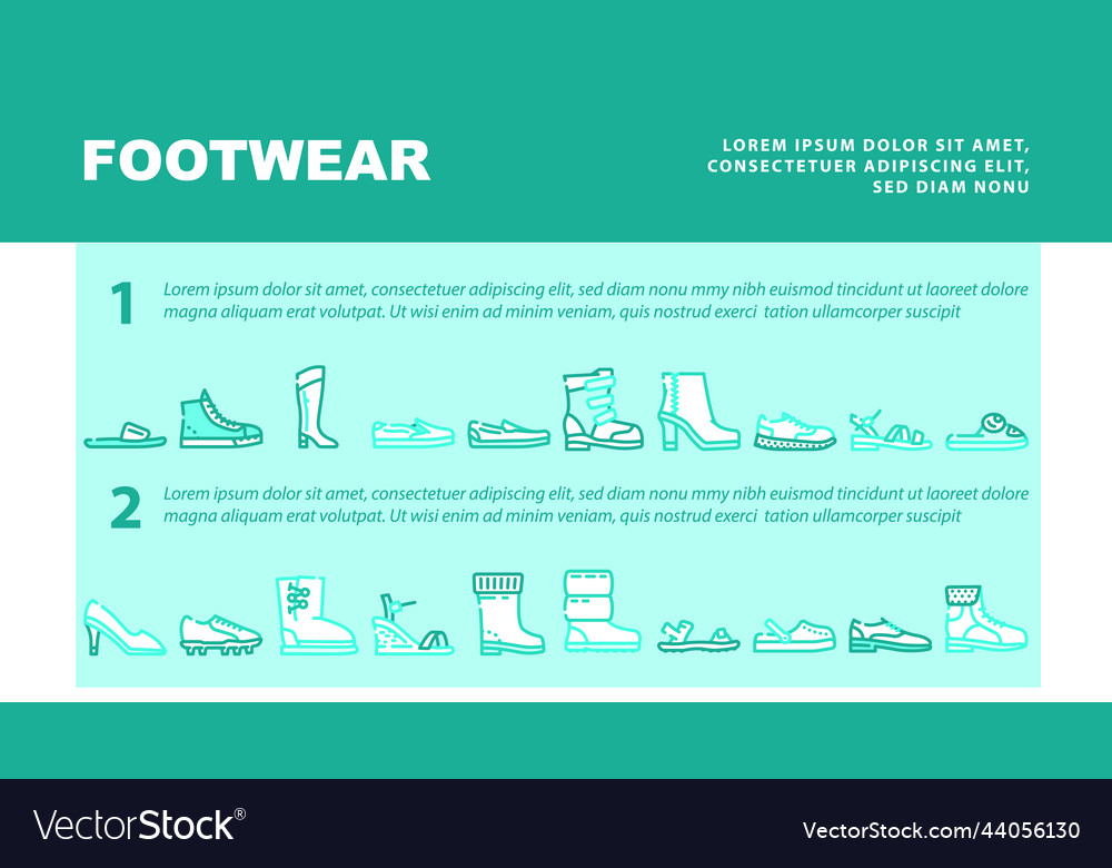 Footwear fashionable and luxury landing header Vector Image