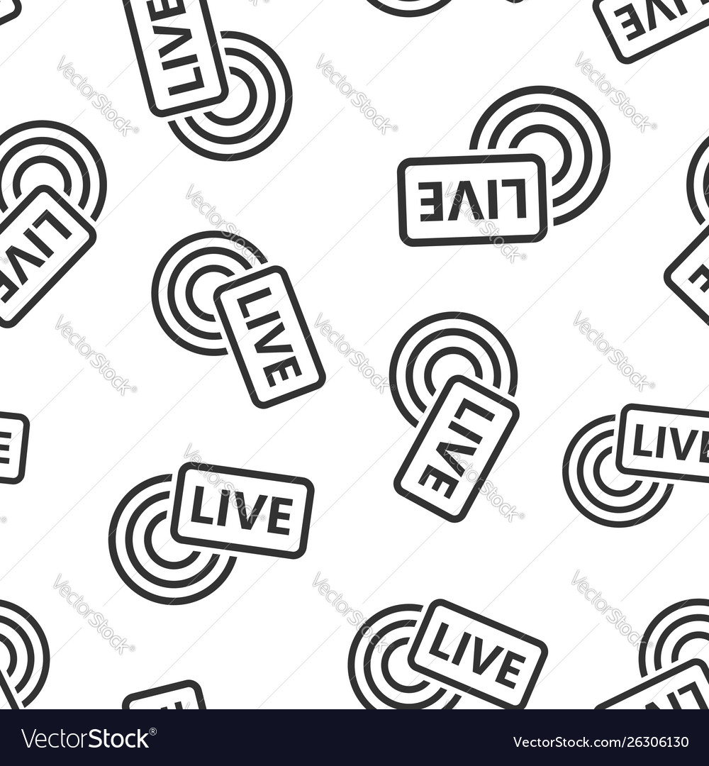 Live broadcast icon seamless pattern background