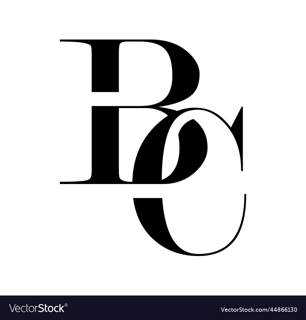 Monogram logo initial letters bc Royalty Free Vector Image