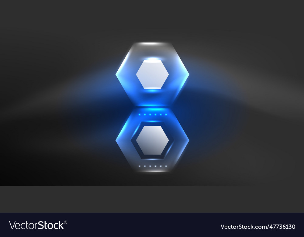 Neon hexagon background hi-tech design vector image Neon hexagon background hi-tech design