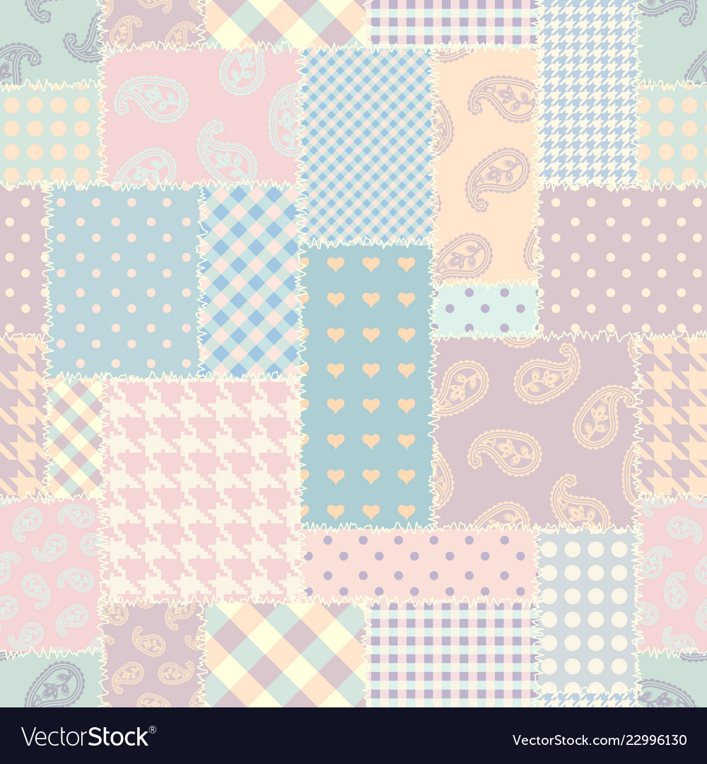 Patchwork textile pattern seamless quilting