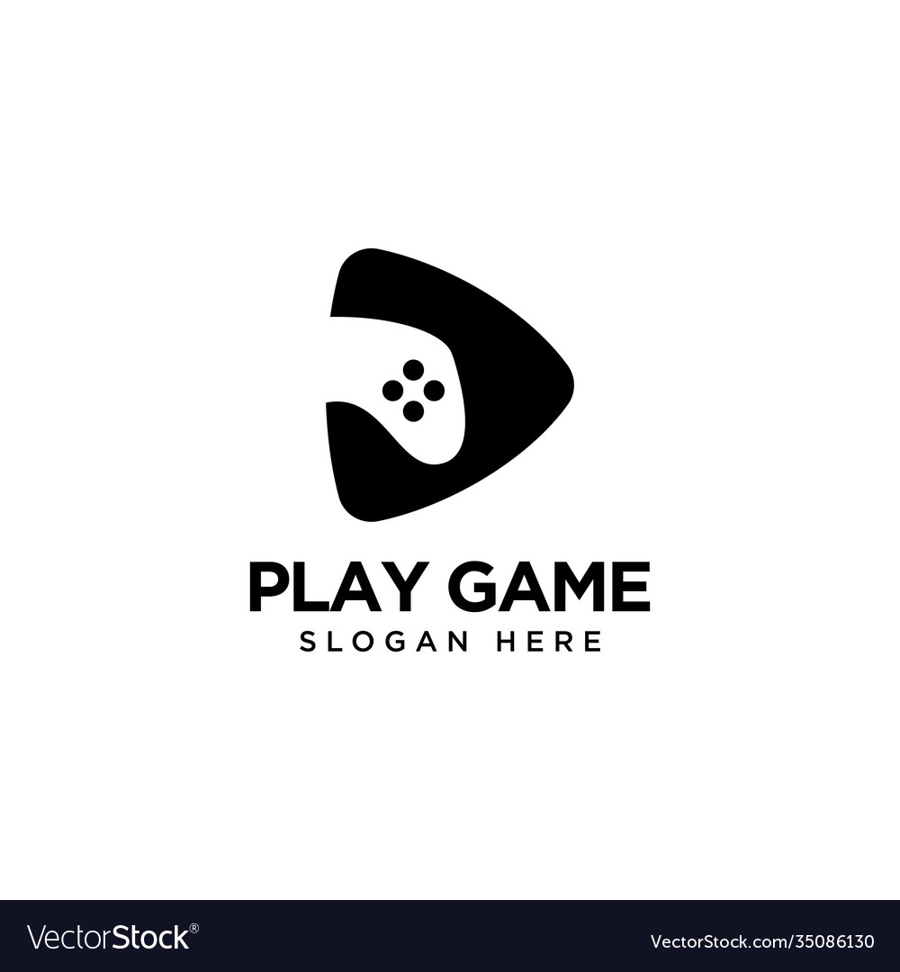 Play and game logo design Royalty Free Vector Image