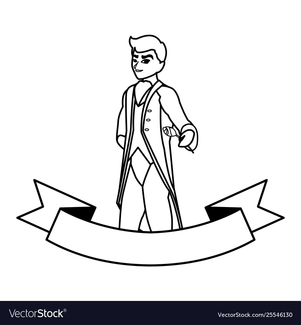 Prince charming tales character Royalty Free Vector Image