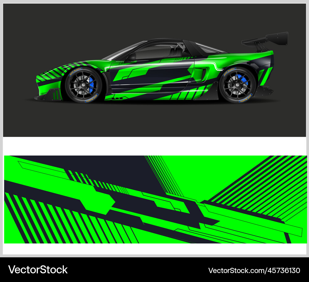 Racing car wrap design for sport graphics Vector Image