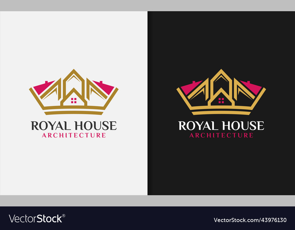 Royal house logo design with abstract golden Vector Image