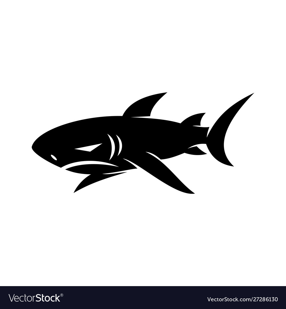 Shark logo design isolated with modern Royalty Free Vector