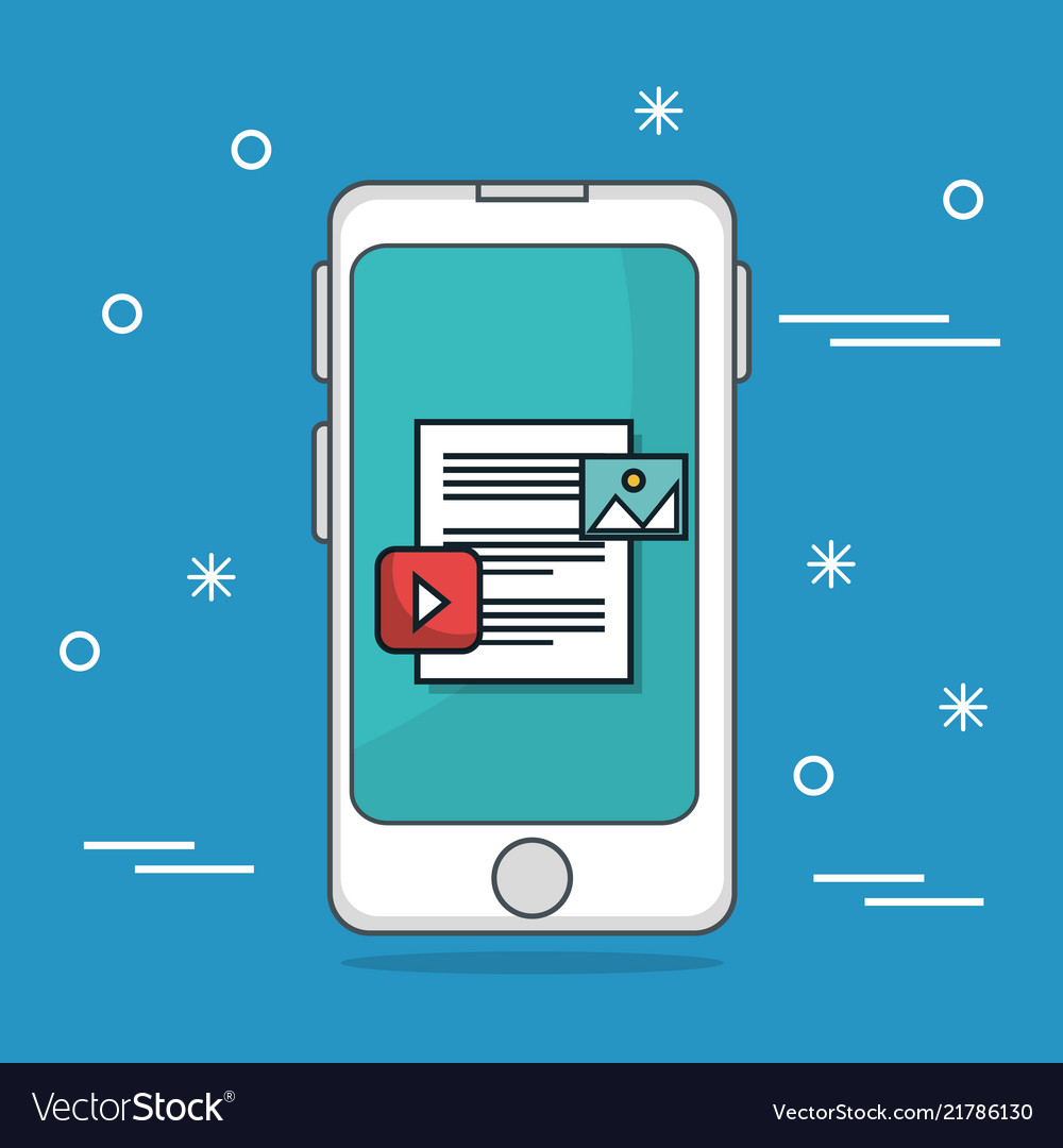Smartphone with data center icons vector image Smartphone with data center icons