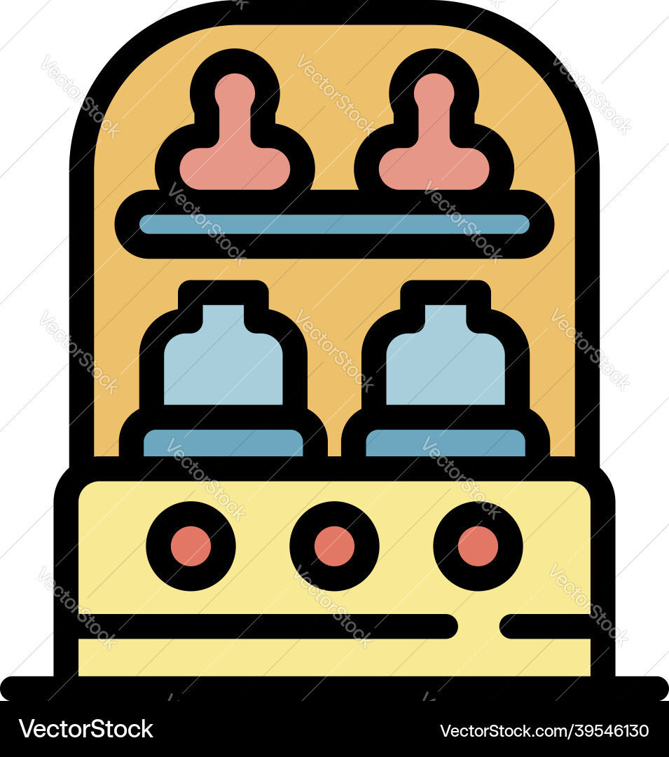 Sterilizing bottle machine icon color outline Vector Image