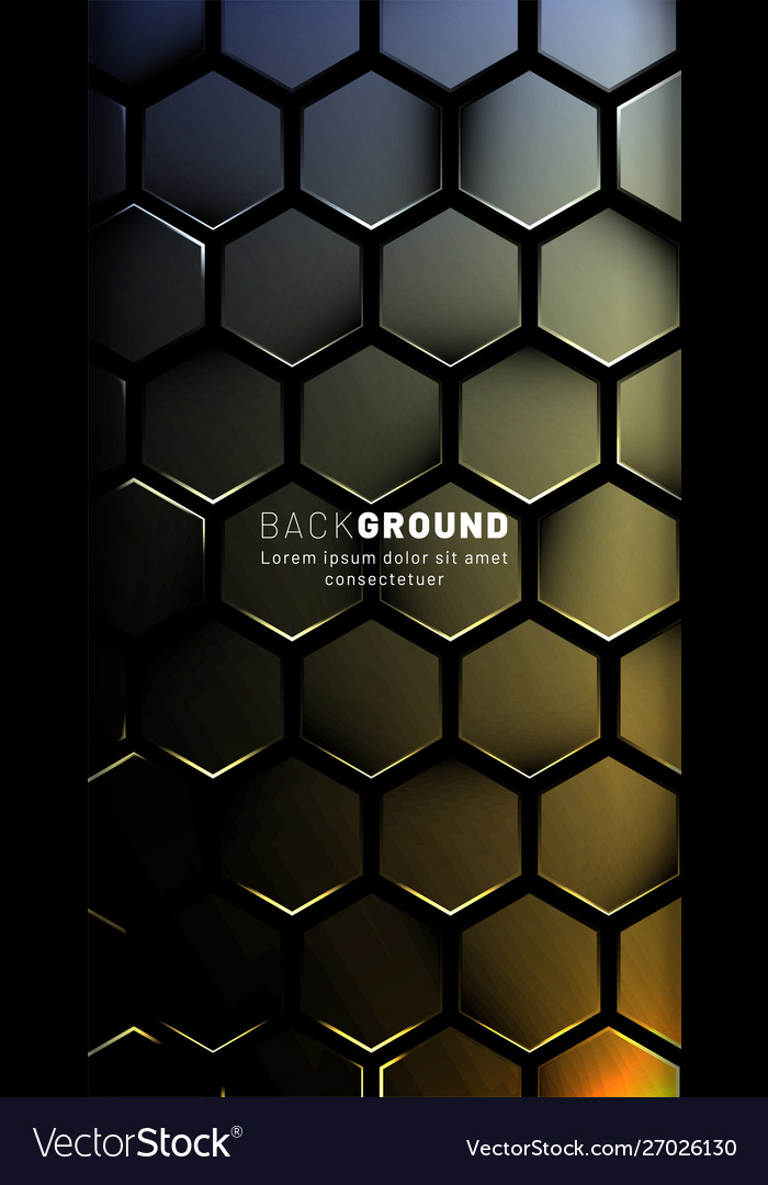 Vertical hexagon background gradient color light Vector Image Vertical hexagon background gradient color light